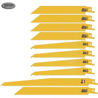 10 miếng có kích thước khác nhau Bi-Metal Reciprocating Saw Blades Combination Set cho cắt gỗ và kim loại