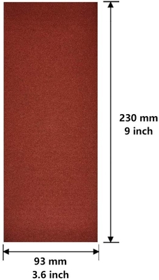 9 * 3.6 inch nhôm oxit màu đỏ móc và vòng lặp tấm Sander cho bức tường khô bằng đá gỗ
