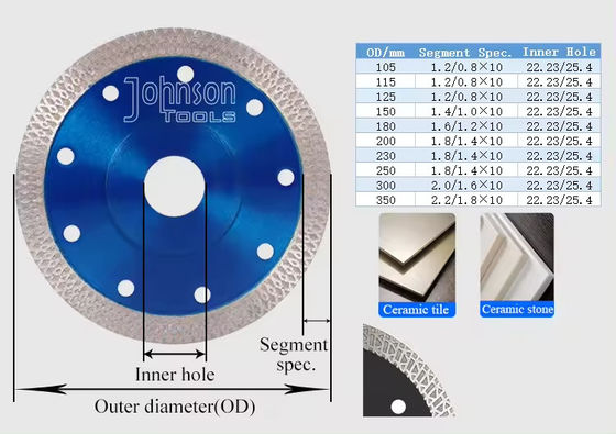 4.5inch Super Thin Disco Diamantado Para Porcelanato De Corte Piedra Diamond Saw Blade Cho Máy xay góc