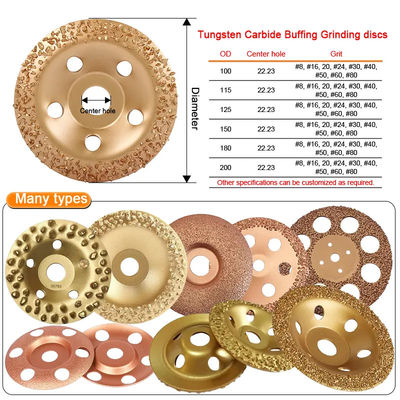 Vàng Buffing Tungsten Carbide mài đĩa cho thô cao su và vải