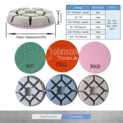 50 Grit 3 "Tấm chà nhám kim cương bê tông Granite loại bỏ vết xước