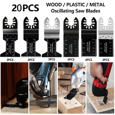 Bi kim loại dao động đa dụng cụ Lưỡi cưa cho gỗ kim loại Bộ hộp 20 chiếc