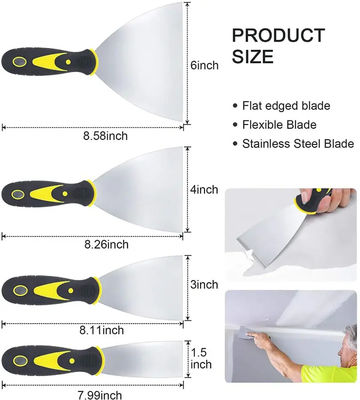 4 gói Multi Putty dao cạo bộ Spackle dao cao cấp Stainless Steel sơn scraper Blade