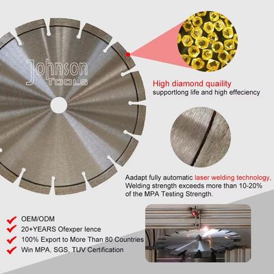 Lưỡi kim cương bê tông hàn bằng tia laser 10 "có lỗ lục giác