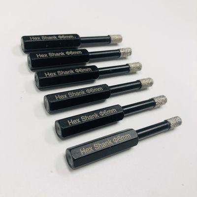 Gạch lỗ xem 6mm Hex Shank Kim cương lõi khoan bit cho đồ sứ