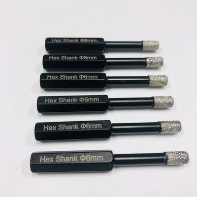 Gạch lỗ xem 6mm Hex Shank Kim cương lõi khoan bit cho đồ sứ
