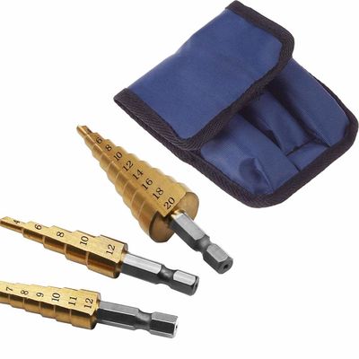 3 cái Hss4241 Titan Tráng Bước Mũi khoan lõi Bộ cho Khoan kim loại