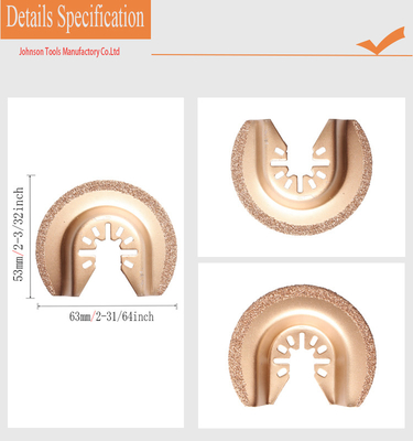 63mm Bán vòng tròn cacbua kim cương Lưỡi cưa dao động đa dụng cụ cho nề, vữa, ngói và vách thạch cao