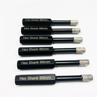OD 6mm Chân không Brazed Bits lõi kim cương cho Ngói sứ
